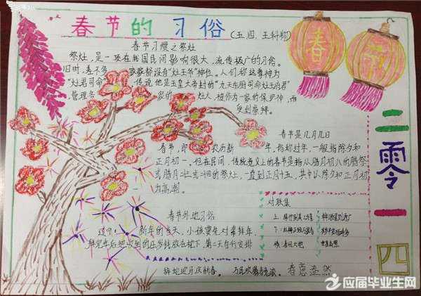春节歌谣手抄报版面设计图