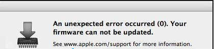 MAC系统不能进行固件更新突然显示出现意外