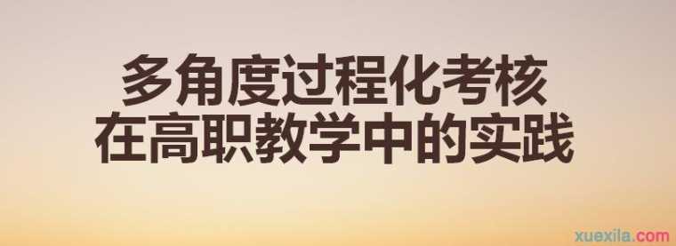 多角度过程化考核在高职教学中的实践论文