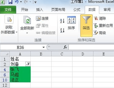 Excel2010怎么对单元格数据进行颜色筛选