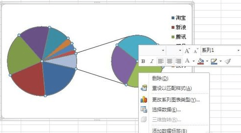 excel2013如何绘制复合饼图