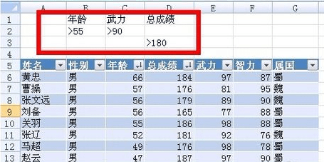 Excel2007怎么使用高级筛选