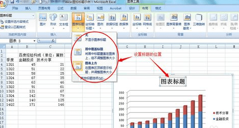 excel2007如何添加和修改图表标题