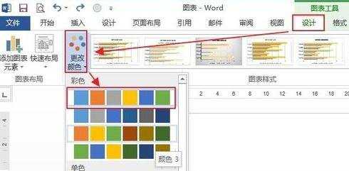 Word2013如何更改图表的类型和颜色