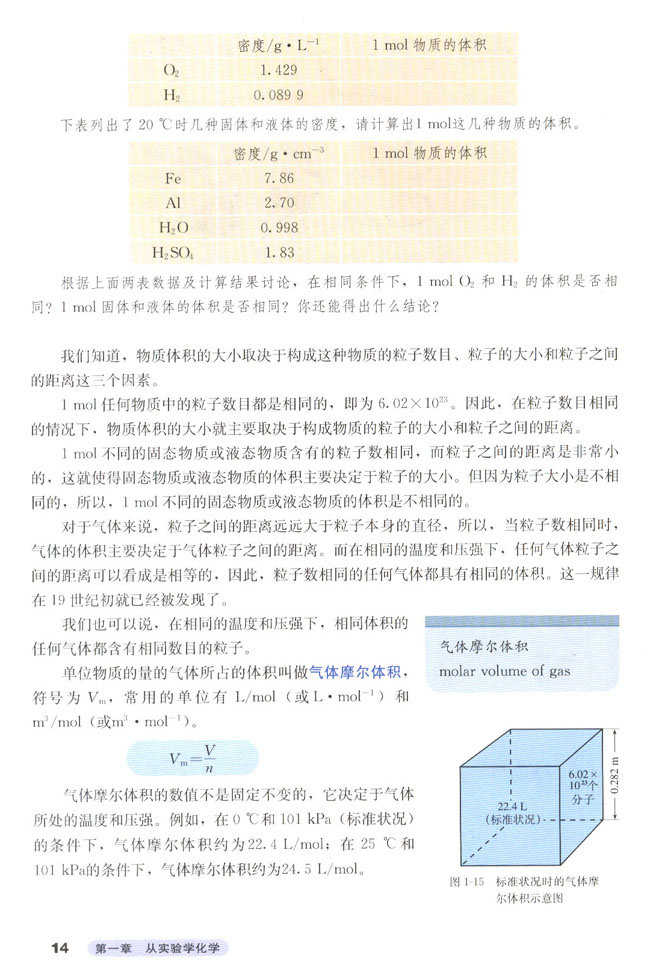 高一必修一化学第一单元