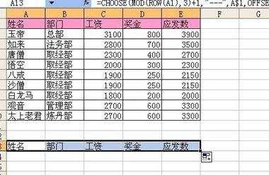 excel表格CHOOSE返回数据值函数怎么用