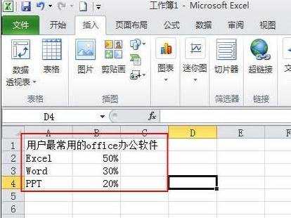 怎么在excel2010中制作扇形统计图