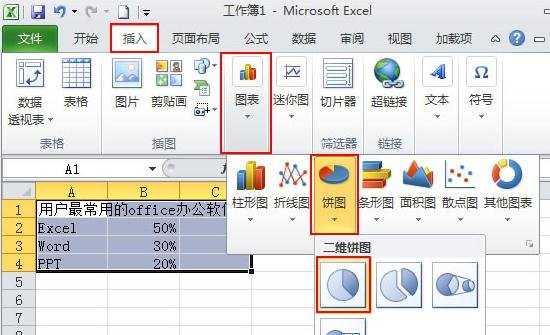 excel2010怎么制作百分比图表