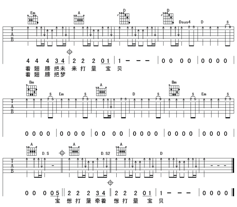 宝贝你听到了吗吉他谱