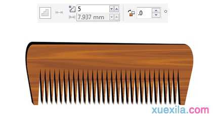 CorelDRAW如何利用拉链工具制作木梳