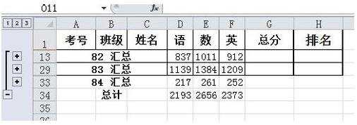 如何在excel中进行分类汇总的方法