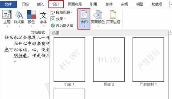 word2013如何添加和删除水印