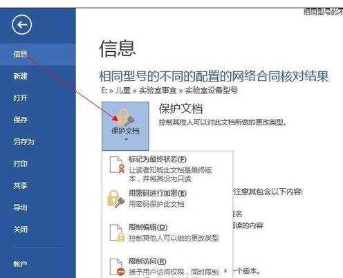 word2013怎样对文档进行加密