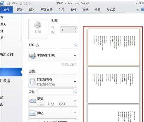 word2010如何设置垂直打印