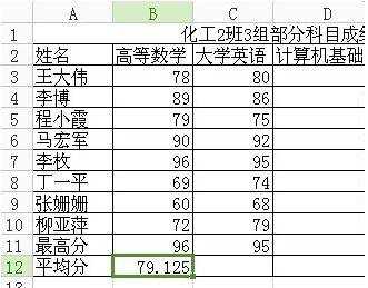 excel表格平均教程