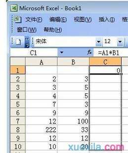 excel2003求积的方法