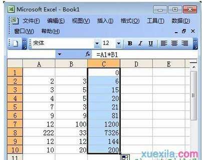 excel2003求积的方法