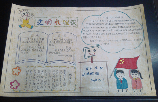 文明礼仪手抄报的图画简单