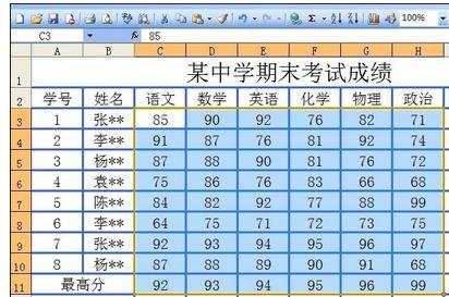 excel中自动求和的教程