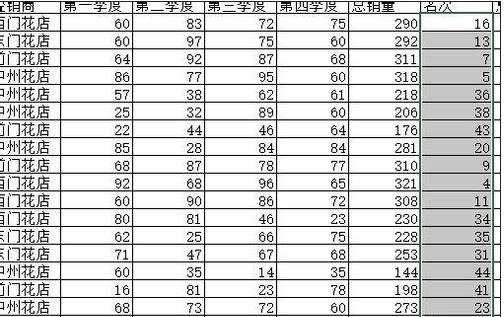 excel中求名次的方法