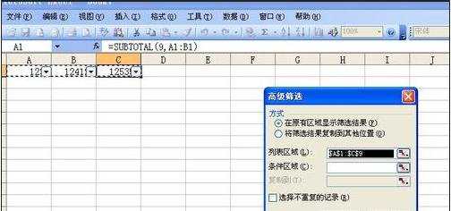 excel2003筛选功能的使用步骤