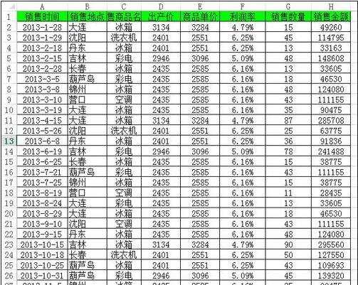 excel中冻结行和列的方法