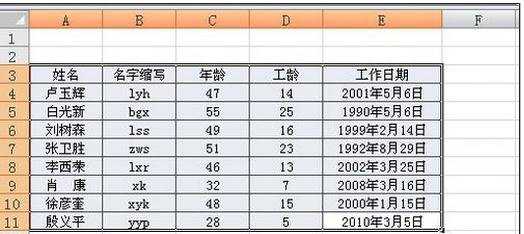 excel2003按名字排序的方法