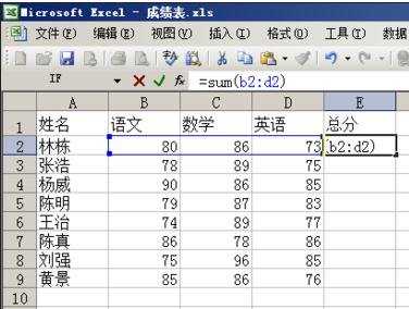 excel表格内计算总和的方法