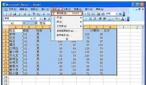 excel为表格添加实线的方法