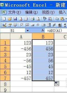 excel表格计算绝对值的方法