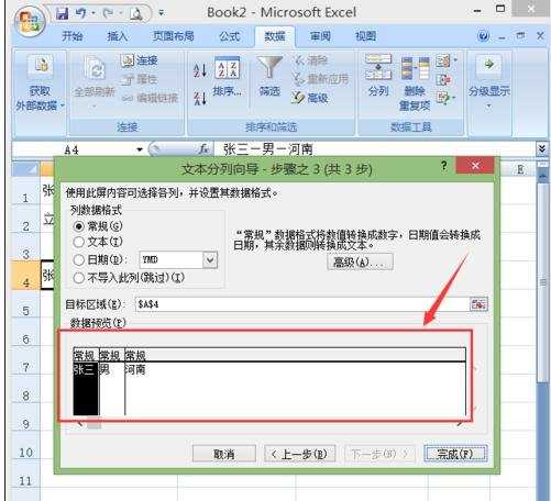 excel2007对数据进行分列设置的教程