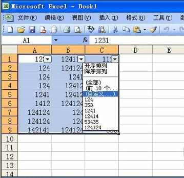 excel表格内筛选数据的方法