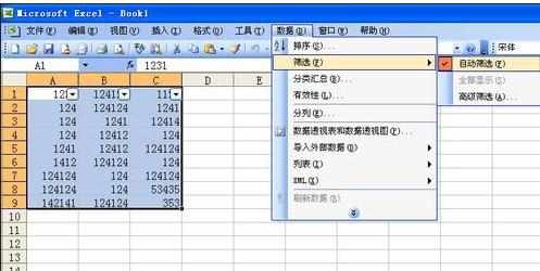 excel表格内筛选数据的方法