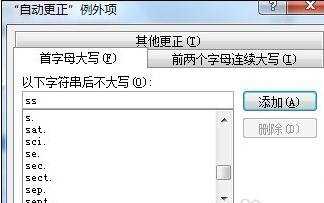 word2010怎么为大写字母指定例外项