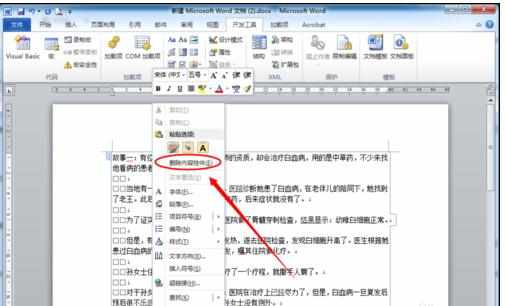 word2010怎么插入控件实现文字块状