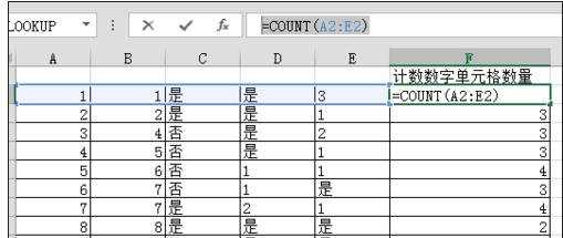 excel表格计数公式count的用法