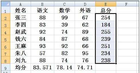 excel表格中使用自动计算的教程