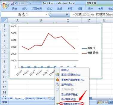 excel2007添加双坐标轴图表的教程