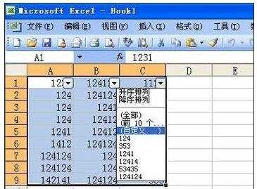 excel表格内筛选数据方法