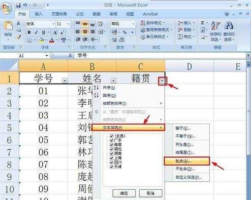 excel表格制作筛选的教程