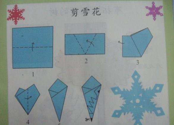 幼儿剪纸手工雪花教程