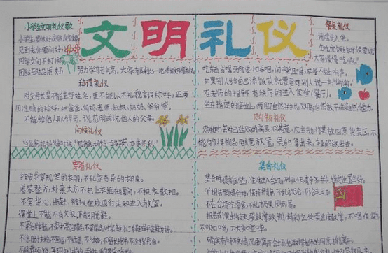 小学生2年级文明礼仪手抄报