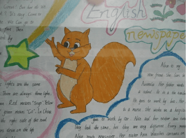小学五年级上册英语手抄报的图片