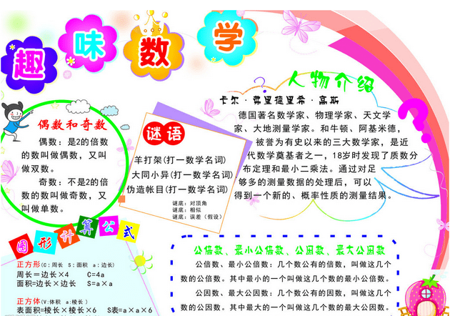 数学手抄报的题目图片