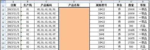 excel制作生产统计模板的方法