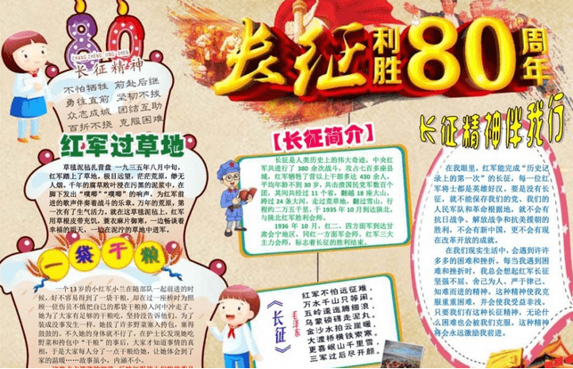 长征胜利80周年手抄报图片