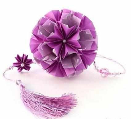 手工折纸花球作品欣赏