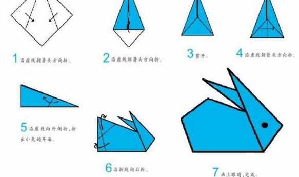 简单的幼儿手工折纸兔子教程图解