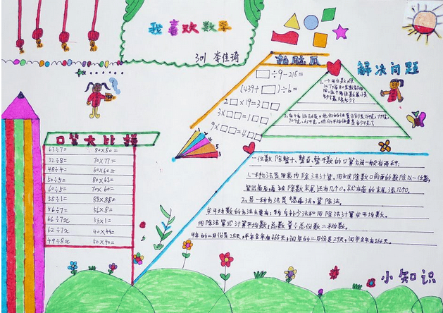 四年级数学手抄报 我爱数学标题手抄报