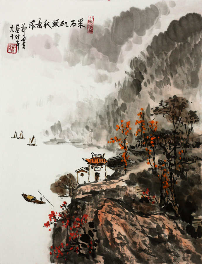 著名画家山水画作品，著名画家山水画图片